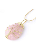 Load image into Gallery viewer, Tree of the Rose Quartz Necklace