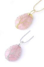 Load image into Gallery viewer, Tree of the Rose Quartz Necklace