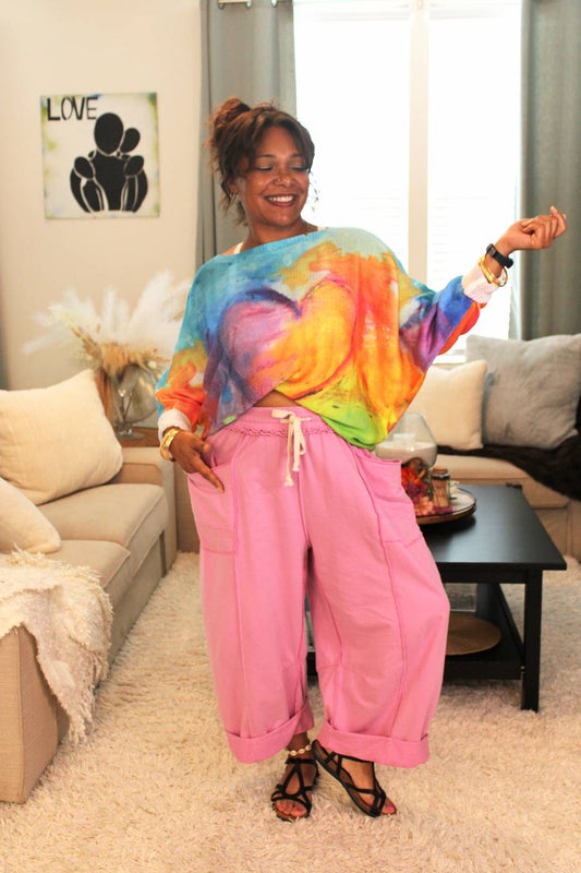 Your Heart Is A Rainbow Printed Knit Sweater