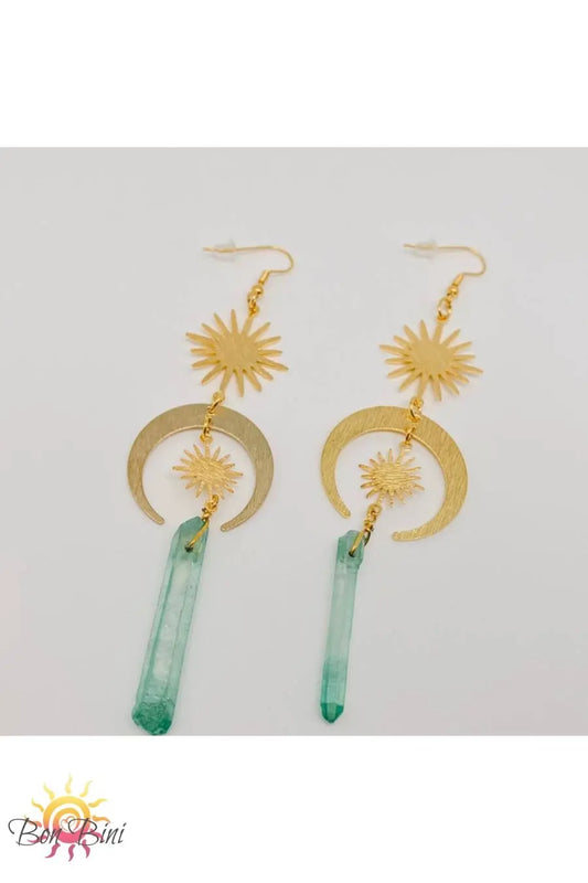 Astra Green Crystal Earrings