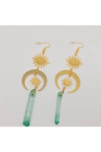 Load image into Gallery viewer, Astra Green Crystal Earrings