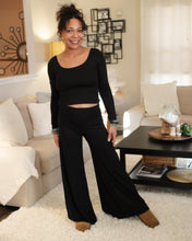 Load image into Gallery viewer, Fold Over Bamboo Palazzo Pants