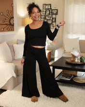 Load image into Gallery viewer, Fold Over Bamboo Palazzo Pants