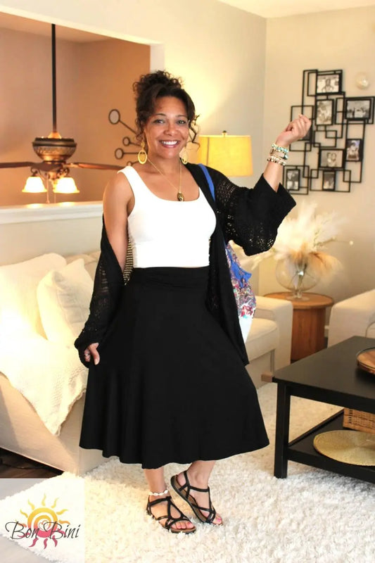 Bamboo Midi Flare Skirt