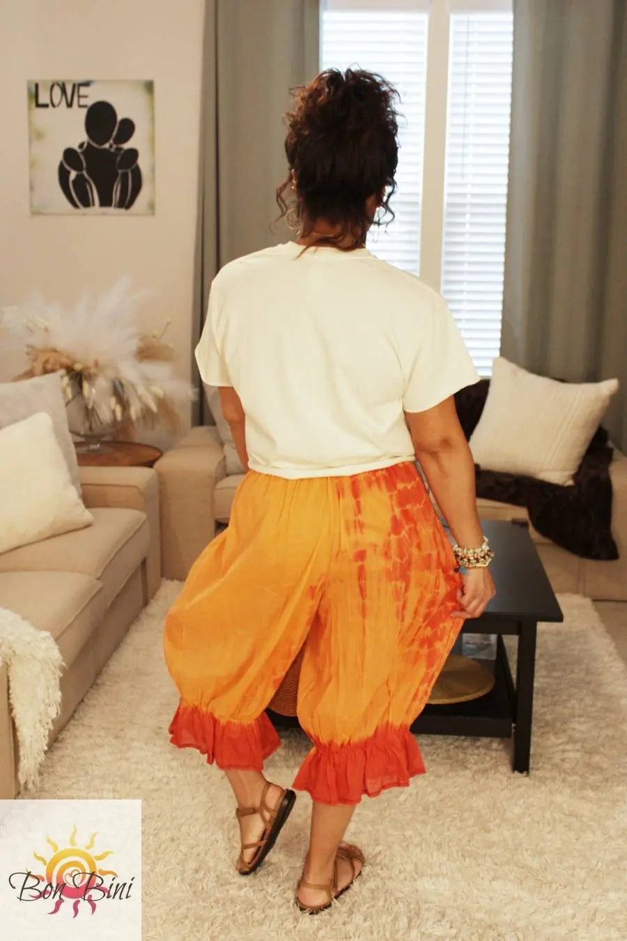 BB Papaya Burst Patchwork Bloomers Midi Capri