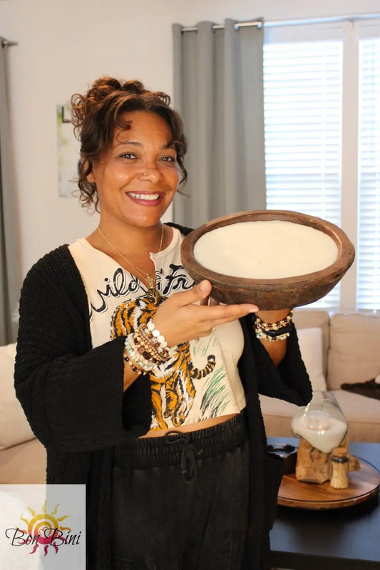 No. 9 Wooden Dough Bowl Candle