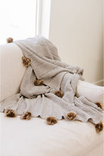 Load image into Gallery viewer, Chenille-Like Pom Pom Blanket