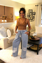 Load image into Gallery viewer, POL Crochet Patches Denim Pants