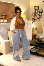 Load image into Gallery viewer, POL Crochet Patches Denim Pants