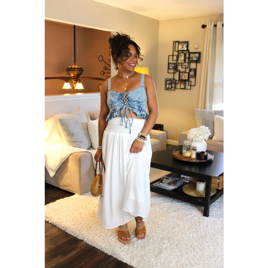 Thinking Of You Corset Denim Top