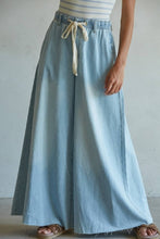 Load image into Gallery viewer, Denim Drawstring Wide Leg Pants