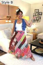 Load image into Gallery viewer, Earthy Tones Patchwork Wrap Skirt