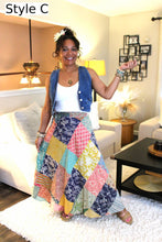 Load image into Gallery viewer, Earthy Tones Patchwork Wrap Skirt