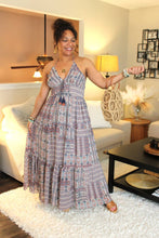 Load image into Gallery viewer, Ocean Mosaic Print Maxi Dress