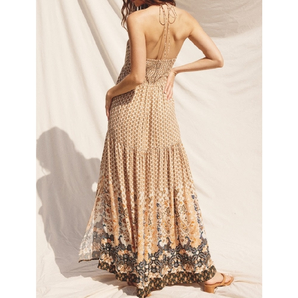 Euro Trip Halter Maxi Dress