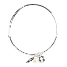 Load image into Gallery viewer, Faith, Hope, & Cross Bangle  Bracelet