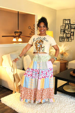 Load image into Gallery viewer, Floral & Sun Crinkled Maxi Skirt