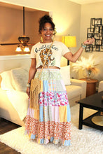 Load image into Gallery viewer, Floral & Sun Crinkled Maxi Skirt