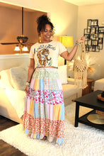 Load image into Gallery viewer, Floral & Sun Crinkled Maxi Skirt