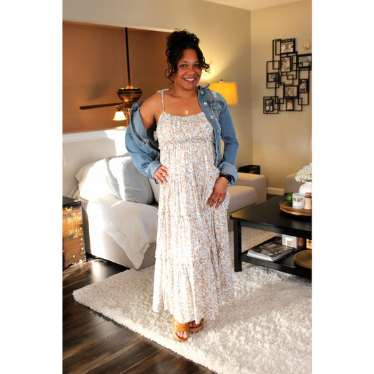 Hazel Floral Shirred Maxi Dress