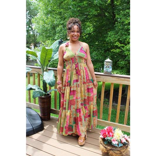 Island Aura Halter Maxi Dress