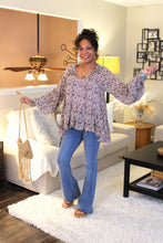 Load image into Gallery viewer, Lavender Haze Cami Lined Peasant Top