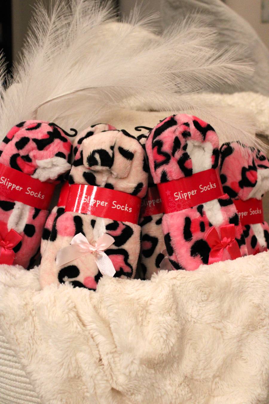 Leopard Fuzzy Sock Slippers