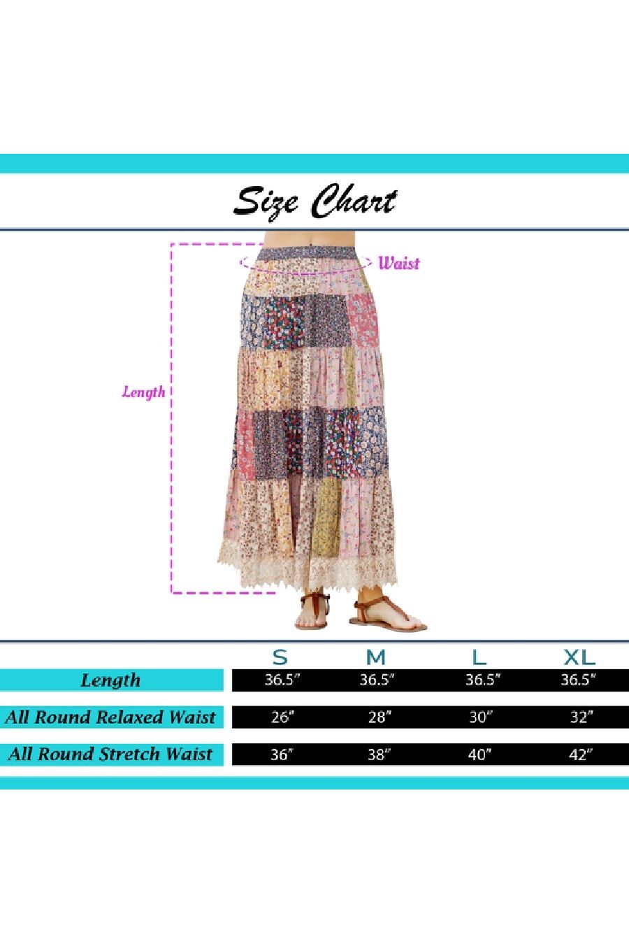 YT Patchwork My Heart Maxi Skirt