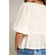 Load image into Gallery viewer, Puff Sleeve Peplum Top
