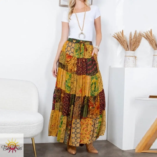 YT Rustic Boho Maxi Skirt