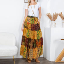 Load image into Gallery viewer, YT Rustic Boho Maxi Skirt