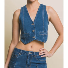 Load image into Gallery viewer, Untamed Denim Button Down Vest