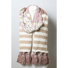 Load image into Gallery viewer, Speckle Stripe Tassel Scarf