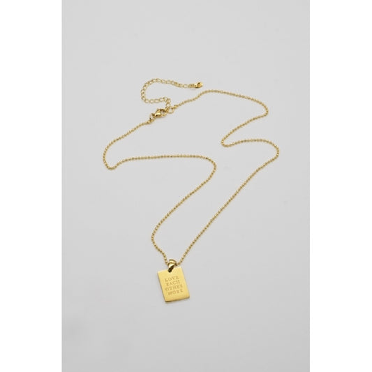 Te Amo More Square Medallion Necklace