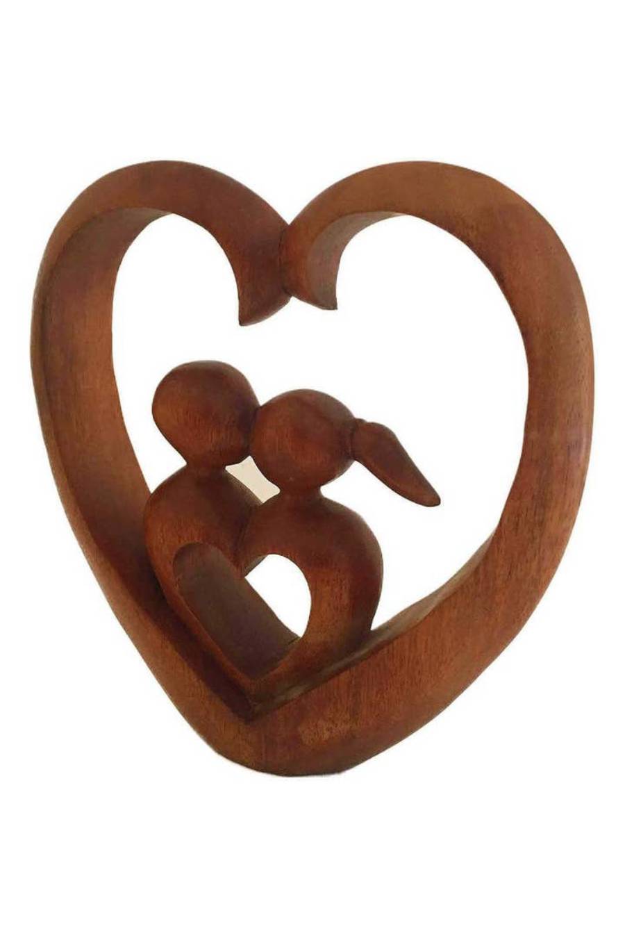 The Love Between Wooden Heart Figurine Statue (Coming Soon)