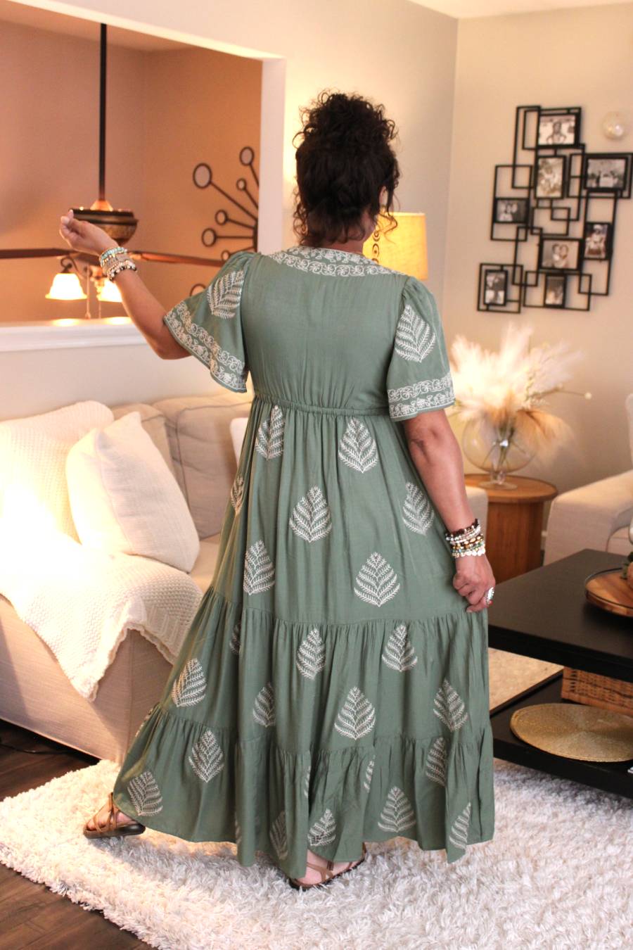 Walk Amongst The Trees Embroidered Maxi Dress