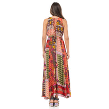 Load image into Gallery viewer, Back of maxi dress with drawstrings near top of back.
