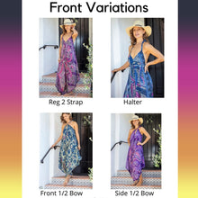 Load image into Gallery viewer, Mint Blue Waves Convertible Jumpsuit