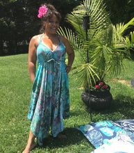 Load image into Gallery viewer, Rainbow Teal Convertible Jumpsuit