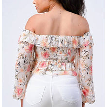 Load image into Gallery viewer, Sunset Blossom Ruffle Top
