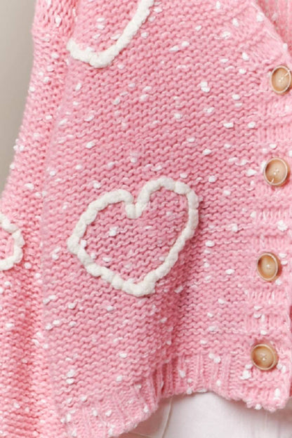 Always Pink For You Heart Cardigan