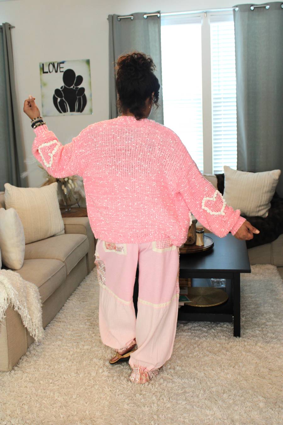 Always Pink For You Heart Cardigan