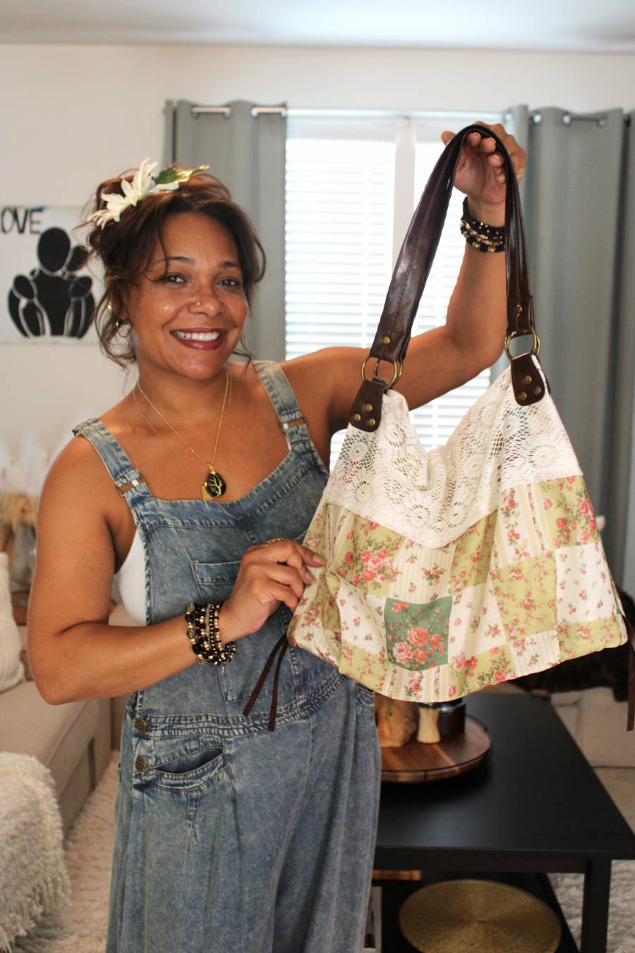 Ambrose Vintage Lace Floral Shoulder Bag