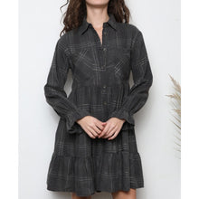 Load image into Gallery viewer, Ava Tiered Plaid Shirtdress
