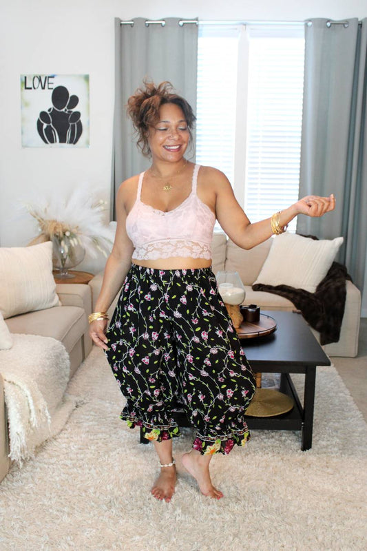 BB Beautiful Vines Midi Capri Bloomer Shorts