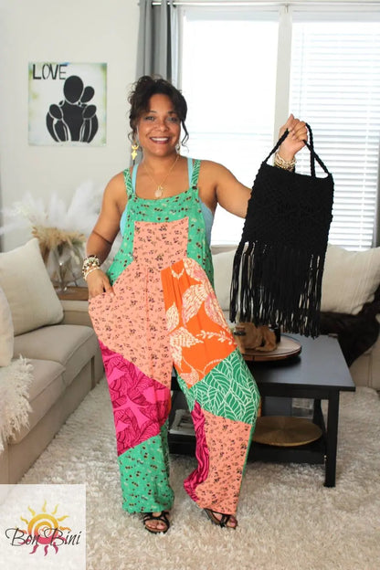 BB Cabana Party Patchwork Overalls
