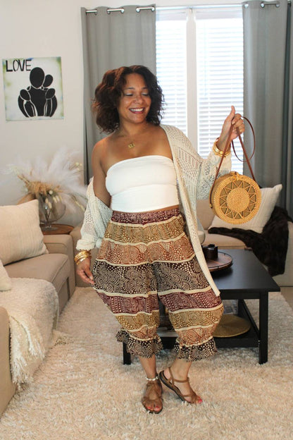 BB Coffee Swirls Midi Capri Bloomer Shorts