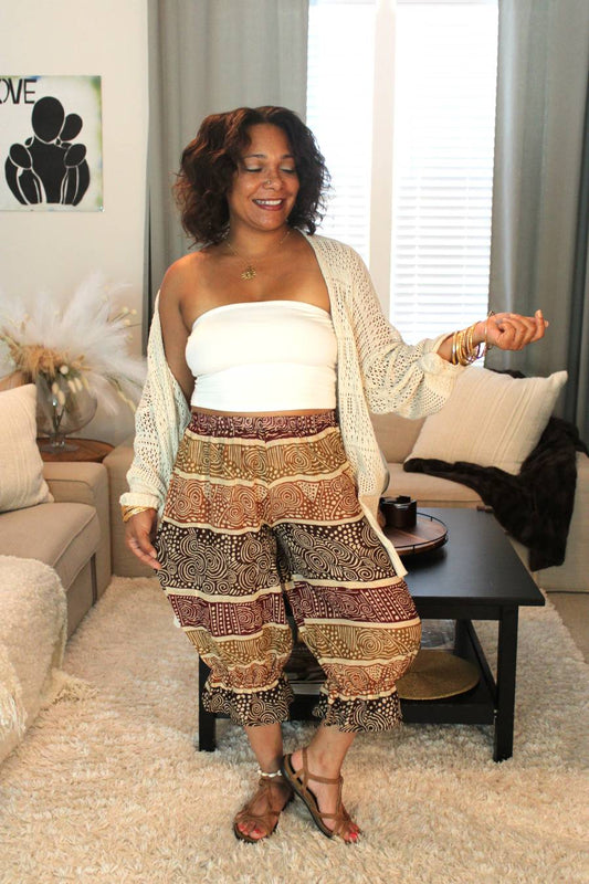 BB Coffee Swirls Midi Capri Bloomer Shorts