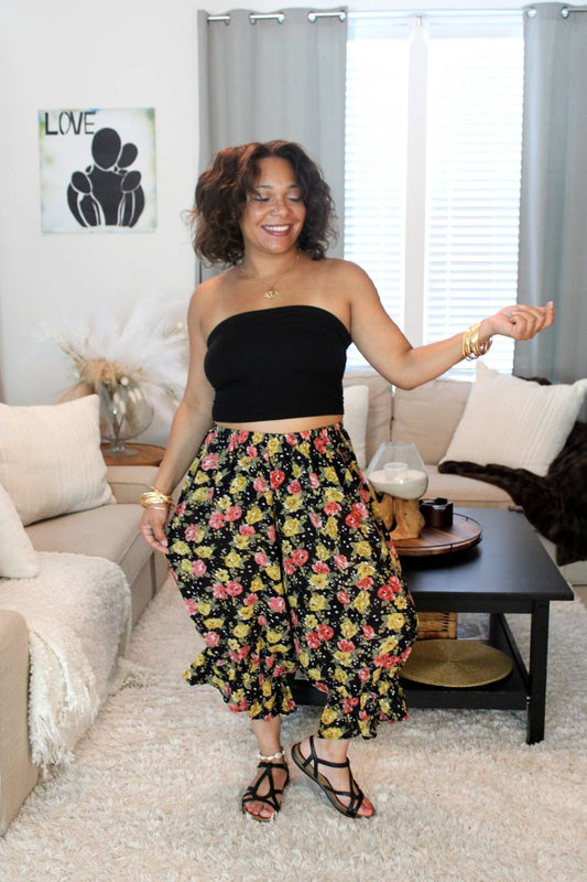 BB Dotted Floral Night Sky Midi Capri Bloomer Shorts