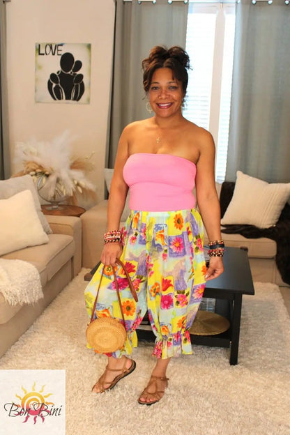 BB Flower Painting Bloomer Midi Capri Short